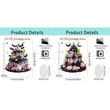 1pc Halloween Cake Desktop Decorative Ornament, 2D Flat Acrylic Desktop Art,Black Bat Halloween Room Decorations,Gift For Friends