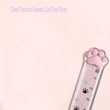 1 stuk schattige kawaii cartoon kattenklauwliniaal - nauwkeurige tekentool voor school- en kantoorbenodigdheden - kleurrijke, duurzame en gebruiksvriendelijke meetliniaal voor studenten, leraren en kunstenaars, terug naar school