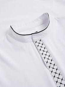 Men's Traditional Middle Eastern Style Casual & Lightweight Business Robe, Quality Polyester Fabric - White - View 4