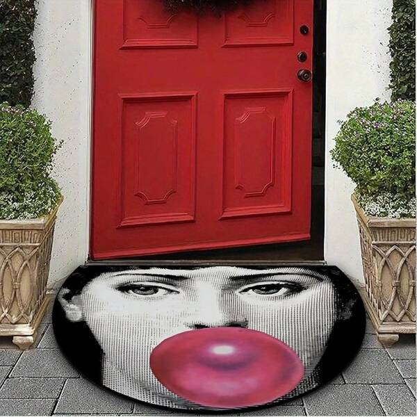1pc Creative Bubble Girl Velvet Carpet, Suitable For Living Room, Dining Room, Study, Bedroom, Front/Back Door Mat, Personalized & Fashionable Home Decor