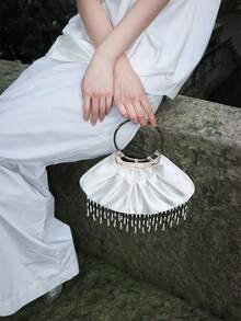 Women Shoulder Bags - 流蘇蝴蝶包黑色 - 查看 4