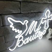 Mi Bautizo LED Neon Sign, USB Powered Wall Hanging Push Button Multicolor Neon Light For Baptism, Birthday, Bedroom Decor, Garden, Party, Christmas – Plastic Material Without Battery