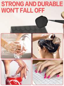 BRIDGESOUND 480片/360片/240片/120片，新款果冻胶，UV果冻指甲胶贴纸，双面果冻按压指甲贴纸，UV固化指甲胶，不脱落，防水，持久耐用，可穿戴假指甲，需要固化 - 無色 - 查看 5