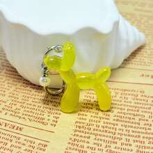 New Creative Cute Dopamine Color Balloon Dog Keychain Pendant, Resin Transparent Highly Attractive DIY Bag Accessories Decoration
