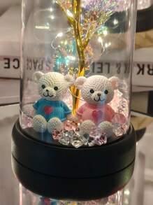 圣诞节情人节礼物钻石熊玫瑰塑封送老婆送妈妈母亲节毕业季礼物永生花礼物生日周年礼物家居装饰摆件