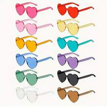 Heart-Shaped Fashion Sunglasses |   Festival Parties, Party Glasses, Fashion Sunglasses, Party Supplies, Lightweight Frames |   Great For Parties, Photo Booths And Valentine's Day |   Cute Color Designs, Men And Women |   Ideal Gift For Teenagers, Friends And Couples - 粉色 - 查看 7