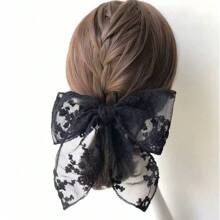1 pieza Pasador de pelo de mariposa de encaje beige, adecuado para uso diario Pasadores, Pinzas de pelo