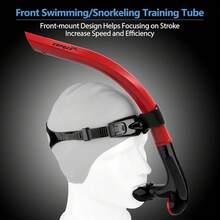 COPOZZ Swim Snorkel For Lap Swimming Swimmers Training Snorkeling Diving, Center Mount Comfortable Silicone Mouthpiece One-Way Purge Valve - 4300 Swim Snorkel-red - View 2