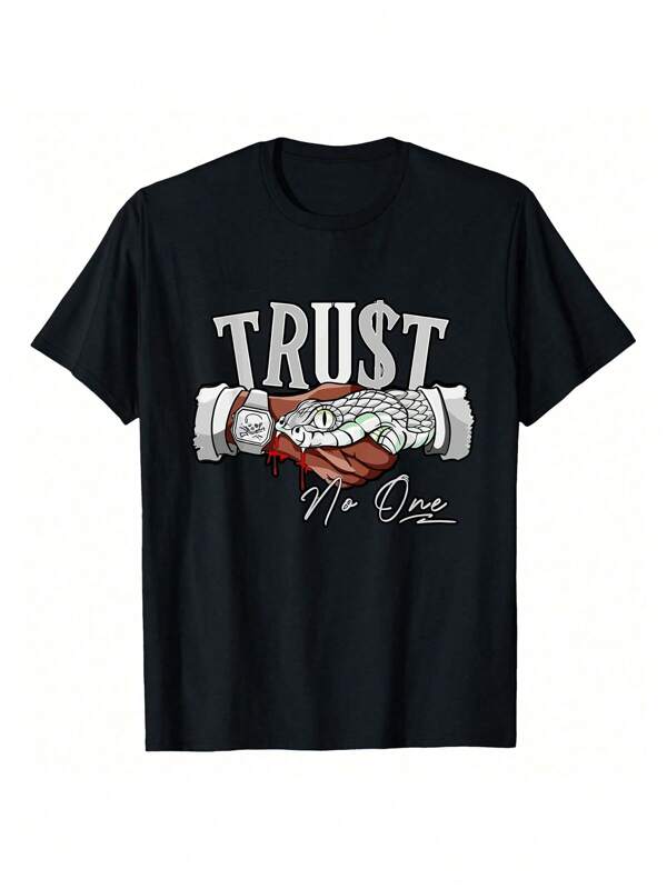 Maglietta con lo slogan "TRUST NO NOE" - Maglietta estiva da uomo a maniche corte, casual e comoda, con scollo tondo, realizzata in 100% cotone 190 g/m²