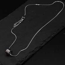 1pc Fashion Minimalist Versatile Personalized Punk Rock Silver Stainless Steel Snake Bone Chain Necklace, Short Necklace Accessory Decor, Suitable For Daily Wear