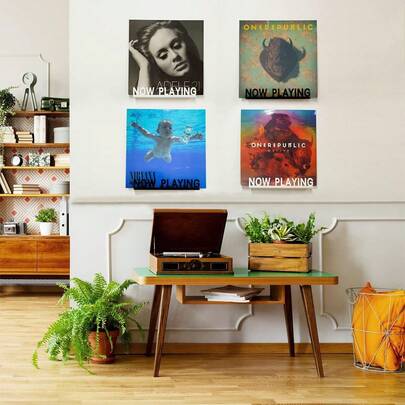 1 件/2 件亚克力唱片展示架，壁挂式支架，易于安装，适用于家庭、客厅、办公室、游戏室装饰