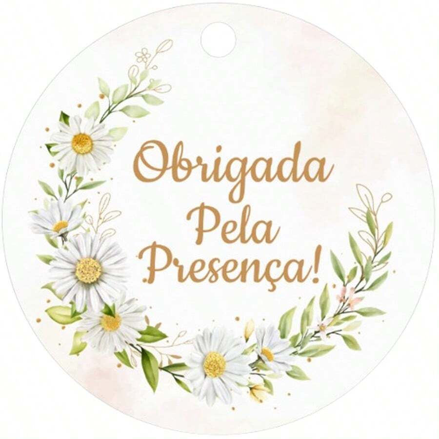 Tag With Hole Daisies Flowers 5x5cm - Thank You For Coming - MD-01 - 查看 1