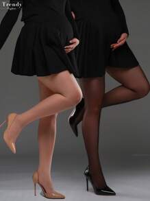 30D 孕妇紧身裤高弹力纯色透明连裤袜，时尚性感百搭黑色孕妇装紧身裤，适合春夏季、万圣节、秋季袜子 - 彩色 - 查看 14