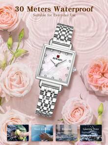 Reward Women's Quartz Watch, Luxury Fashion Women's Watch, Stainless Steel Band, Waterproof, With Gift Box, Elegant Versatile, Business Casual - Silver - View 7