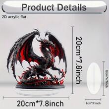 [Holiday Gift] Gothic Dragon 2D Acrylic Statue (0.3cm Thick, With Base) | Decorative Use | Suitable For Various Room Types | Perfect Holiday Gift