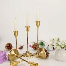 12PCS/6PCS Metal Candle Holders Set, Metal Desktop Candle Holders For Pillar And Cone Candles, Elegant Centerpiece Decor For Home, Wedding, Party, Anniversary (Candles Not Included)