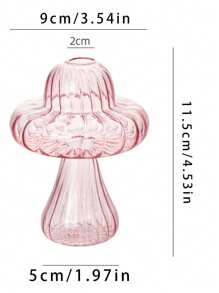 1 Dopamine-Colored Mushroom Glass Vase, Suitable For Green Plant Flower Arrangement, Home Decoration Vase, Wedding Flower Arrangement Vase, Table Decoration