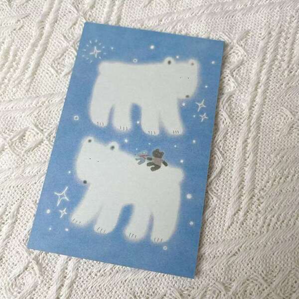 Simpatico blocco per appunti a fogli mobili M5, 50 fogli, taccuino ricaricabile con motivo a stelle artiche