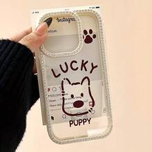 Funda para phone 16, 15, 14, 13, 12, 11 Pro Plus, resistente a caídas, transparente, doble cara, moderna, con tachuelas, panel trasero suave y rígido, protege el teléfono sin dañarlo. - Beis - Ver 1