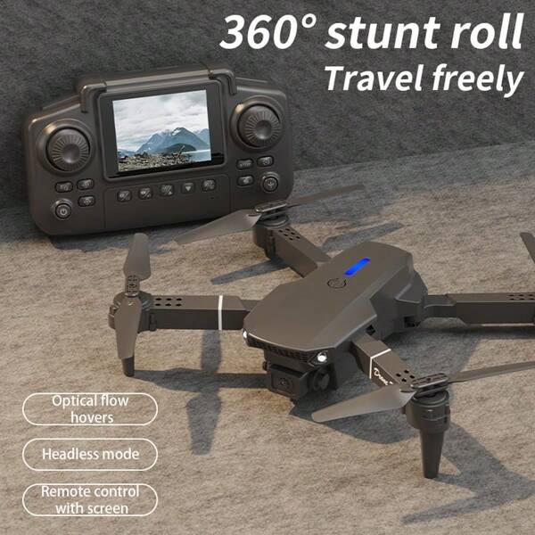 E88, Equipped With Screen Control, Drone, Aerial Photography, Optical Flow Hovering, Lighting, Aircraft, Folding Remote-Controlled Aircraft, Beginner, Birthday Gift