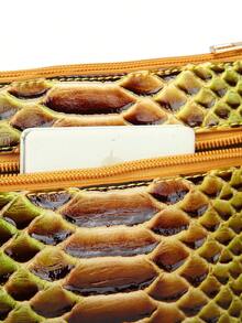 Python - Embossed Crossbody Bag: Sleek Design, Adjustable Strap, Ideal For Daily Chic - Yellow - View 9