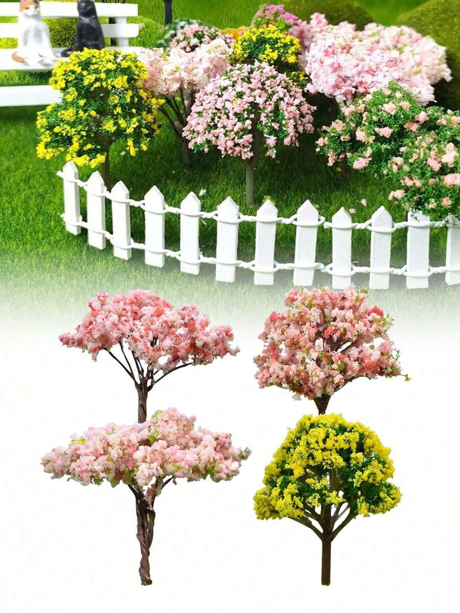 4/1pc Artificial Model Trees, Miniature Tree Scene KitSimulated Plants, Garden Micro Landscape Decor, Bright PVC Artificial Green Decoration, Suitable For Aquarium, Fairy Garden And Glass Container, Colorful And Realistic Leaf Design, Garden Miniature Model,Realistic Small Tree Garden, Micro Landscape, Rainforest Tree