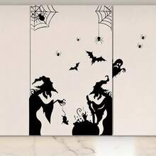 Large Halloween Window Sticker Decorations - Scary Witch, Ghost, Bat And Spider Web Stickers, Horror Window Stickers For Indoor/Outdoor Home Decor, Easy To Apply And Remove, Halloween Decorations, Themed Decorations, Removable Decorations Halloween Decor Christmas Decoration Thanksgiving Wedding Home Decor Home Decor Fall Decor Autumn Decor Birthday Decorations For Gifts Party Supplies Indoor Holiday Festival Decor Wall Decor Halloween Ornaments - Multicolor - View 3