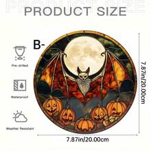 1 Pieza de Atrapasol de Acrílico con Estilo de Vitral de Murciélago y Calabaza Góticos - Decoración Vibrante de Halloween para el Hogar, Bar o Jardín, Ideas de Regalo Perfectas, Decoraciones de Halloween