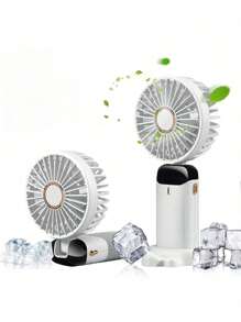2025 New Handheld Small Fan USB Portable Digital Display SilentOffice DeskStudent On Dormitory Charging Outdoor Fan,1PC Portable Handheld Fan, Battery Operated Fan With LED Display, Handheld/Neck/Desk 3 In 1 Personal Small Fan, 90° Foldable Desk Fan With Base, 5 Speed Lash Fan Makeup Fan For Women