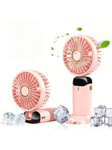 2025 New Handheld Small Fan USB Portable Digital Display SilentOffice DeskStudent On Dormitory Charging Outdoor Fan,1PC Portable Handheld Fan, Battery Operated Fan With LED Display, Handheld/Neck/Desk 3 In 1 Personal Small Fan, 90° Foldable Desk Fan With Base, 5 Speed Lash Fan Makeup Fan For Women