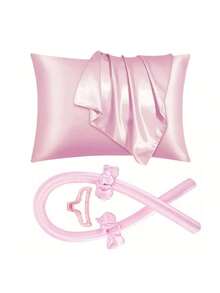 5 件套无热卷发套装，卷发棒头带，带发圈发夹，弹性发圈，柔软 DIY 波浪卷发造型工具，适合中长发卷发，返校、旅行度假必备品，女士发饰