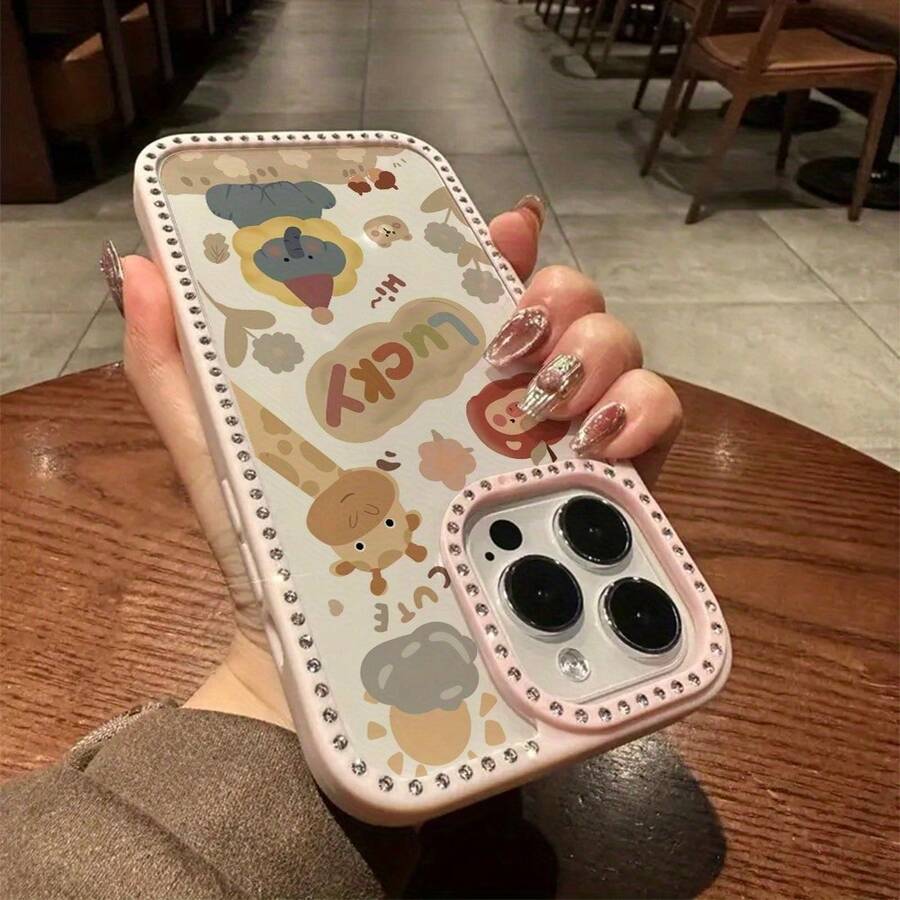 Funda para teléfono 1PC Teléfono Bling de Doble Cara, Parte Trasera Dura Suave a Prueba de Golpes, Multicapa, TPU + PC, Compatible con 16/15/14/13/12/11 Pro/Plus - Rosa - Ver 1