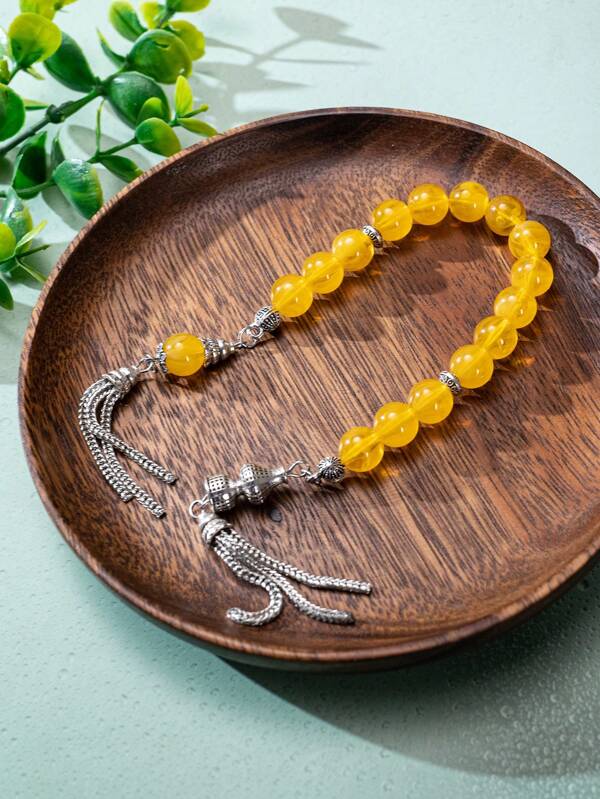 1pc Handmade Unique Design Prayer Beads, Muslim Gift, Luxury Resin Material Bracelet For Men & Women