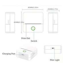 迷你便携式打印机、贴纸打印机、兼容手机和平板电脑、无线标签打印机、标配热敏标签纸的迷你打印机、用于笔记、日记、图片、DIY 笔记的无墨袖珍打印机