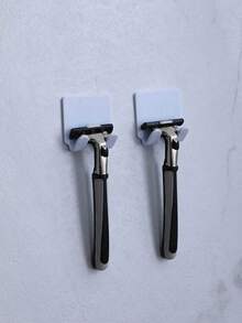 Razor Rack, Drill-Free Installation, Wall Mounted With Hooks For Power Cord And Plugs, Clothes, Etc., Home Bathroom Decoration - màu sắc - Xem 9