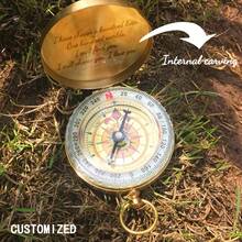 1 Compass For Navigation, Vintage Luminous Pocket Watch Compass, Pure Copper Shell, Suitable For Camping/Orienteering/Hiking Personalized Carved Copper Handwritten Compass | Customize Work Compass Gift For Friends | Anniversary Birthday Wedding Gift