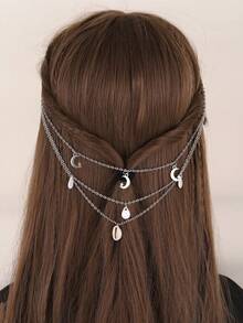 Cadena para el cabello con decoración de mariposa, joyería para la cabeza para calle, gimnasio, carnaval, accesorios para el cabello, joyería para mujeres, boda, novia - Dorado - Ver 2