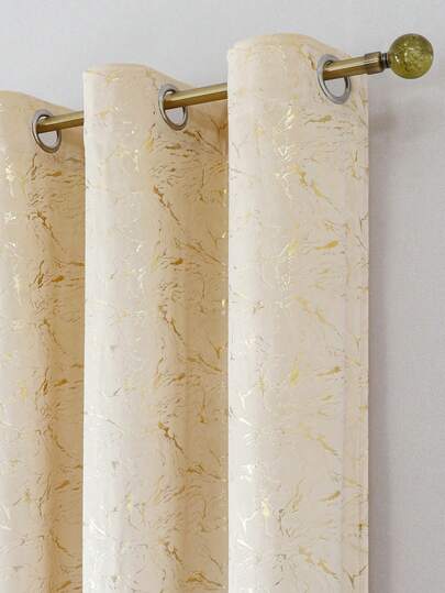 1 Parça Bej Üst Sınıf Kadife Perde, Modern Fransız Lüks Metalik Simli Kadife Perde, Yatak Odası/Oturma Odası/Işık Filtreleme İçin Uygun, %85-90 Karartma, Üst Halka Tasarımı, Noel ve Cadılar Bayramı İçin Uygun