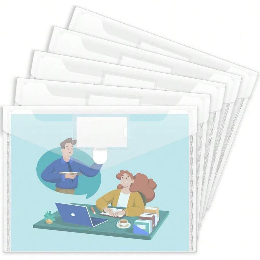 10 Pack Plastic Envelopes File Folders, Clear Folder For Document US ...