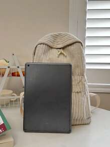 1 件灯芯绒背包 - 新款韩版百搭背包，适合大学生/在校学生，大容量通勤旅行包书包