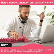 30CM 3D Printed Dragon,3D Printed Flexible Articulated Dragon, Reinforcement Of Unbreakable 3D Dragon,Dragon Fidget Toys For Autism/ADHD,Home Office Decor Executive Desk Toy (Purple) - Multicolor - View 8