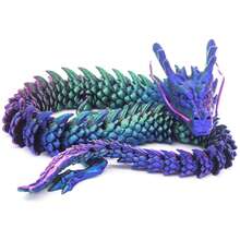 30CM 3D Printed Dragon,3D Printed Flexible Articulated Dragon, Reinforcement Of Unbreakable 3D Dragon,Dragon Fidget Toys For Autism/ADHD,Home Office Decor Executive Desk Toy (Purple) - Multicolor - View 10