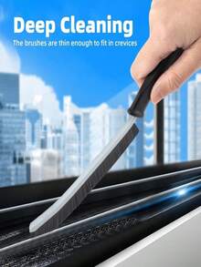 TQRR 硬毛缝隙清洁刷 - 细缝清洁刷，小型清洁刷，瓷砖缝隙刷，厨房刷，适用于厕所、浴室、水槽、家居、窗户的清洁工具（3支装，黑色），旅行必备，情人节礼物，价格实惠，旅行化妆刷，女士礼物，化妆师，专业全套化妆工具 - 紫色 - 查看 3