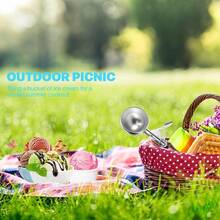 Scoop, Cookie Scoop,Hafan 304 Stainless Steel Icecream Scoops With And Non-Slip Wood Handle,, Mashed Potato Scooper, Fruits, Cookies,Baking