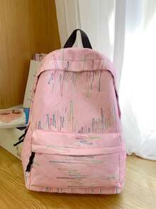 School Backpack, Students Bookbag, Campus Bag, College Style, Campus Bag, Back To School, Rucksack, Backpack For Middle/High School Girls, Indie Style, Aesthetically Design, Backpack For Female University Students - Multicolor - View 14