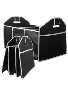 1 pezzo Organizer multifunzionale per il bagagliaio dell'auto ad alta capacità, borsa portaoggetti da viaggio, borsa per protezione degli indumenti, borsa portaoggetti per auto pieghevole e impermeabile con 3 scomparti, contenitore in tessuto non tessuto, borsa portaoggetti pieghevole e portatile, adatta per SUV, Camion, Van, Sedan
