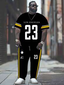 2 Pieces Deepwater 3D Digital Printed Long Pants And Short Sleeves Set, Spring And Autumn Festival Set