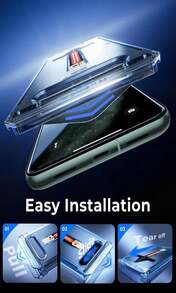 MAGIC JOHN 2 Pack For  11 Pro Max_XSMAX 65 Inch Tempered Glass Screen Protector, Auto Dust-Elimination Installation, Bubble Free, HD Clear, Easy Installation - White - View 3