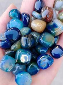 100g Natural Green Agate Pebble Stones - Suitable For Aquarium And Garden Decor, Home Decor Crystal Gravel | Excellent For Fish Tank, Flower Pot And Vase Filler | Polished Gem Stones For Crafts And Succulents | Natural Decorative Pebbles, Smooth Small Stones