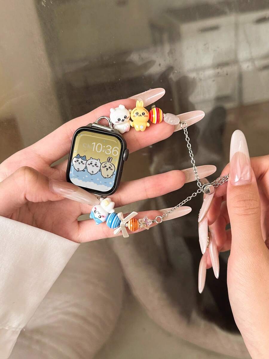 全新可爱娃娃熊表带 兼容 表带 38/40/41/42/44/45/46/49 毫米 兼容 表带 Ultra/S10/9/8/7/6/5/4/3/2/1 表带